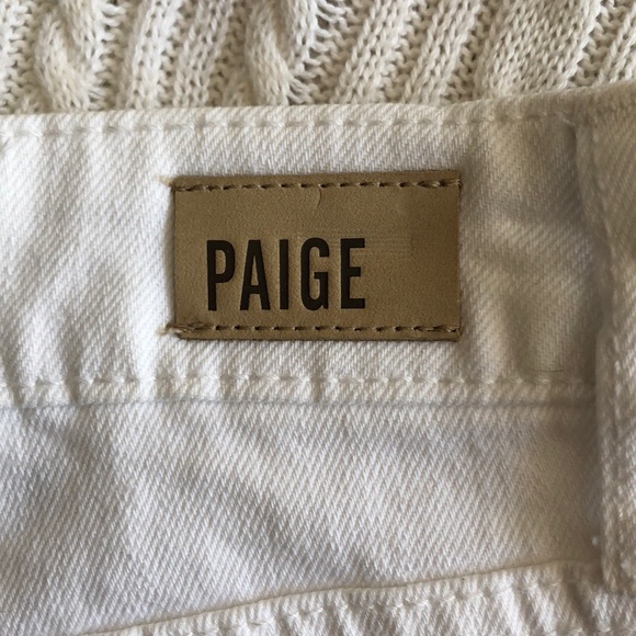 PAIGE White Denim Cutoff Shorts - Picture 6 of 8